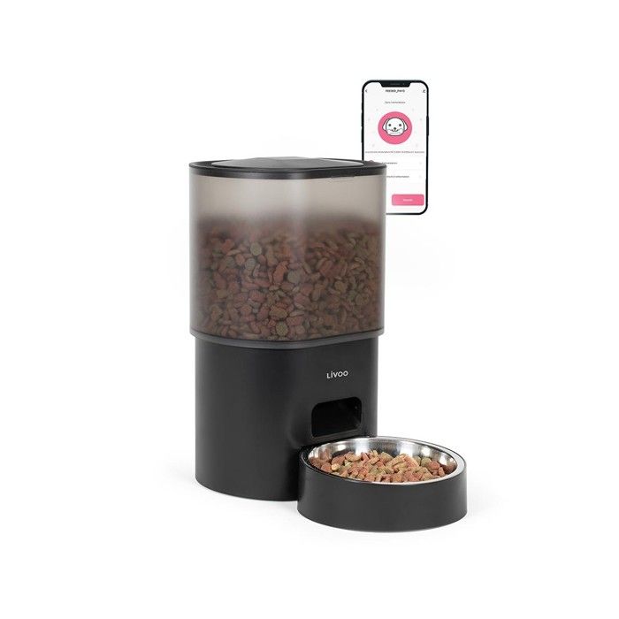 Meilleurs prix pour Distributeur de croquettes automatique - Livoo - PET106 - Programmable - 3L - Application Tuya
