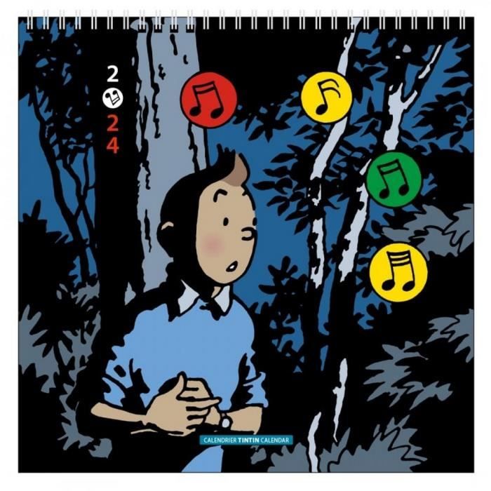 Calendrier Mural 2026 Tintin - Format 30x30 Cm, Spirales - Illustrations Tintin Et Les Loisirs - Quadrilingue