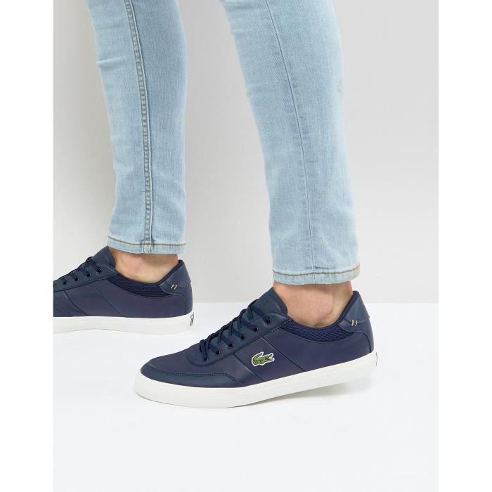 Lacoste Court Master - Baskets en cuir - Bleu marine ABL1G Bleu - Cdiscount  Chaussures