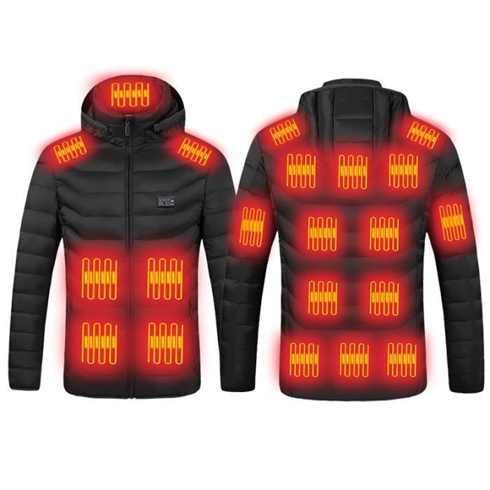 Veste Chauffante USB Pour Homme Et Femme – 21 Zones De Chaud, Réglable, Lavable – Idéale Ski, Moto, Rando