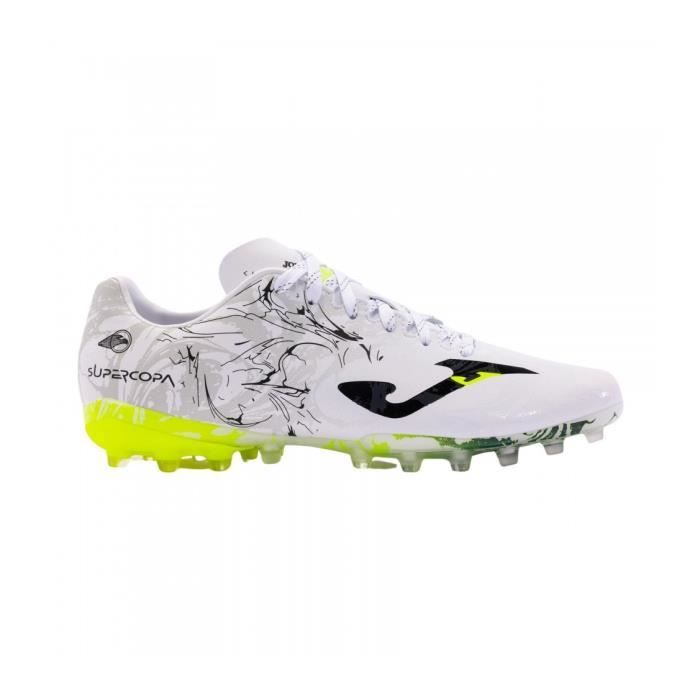 Chaussures de Football Joma Super Copa Homme 2402 Blanc Crampons Moulés  Terrain Synthétique