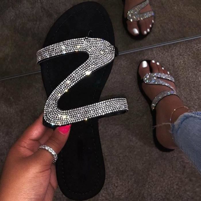 sandales strass argent