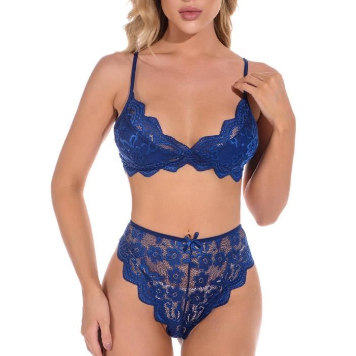 Ensemble Soutien-Gorge Dentelle Transparent Avec Nœud – Ultra Fin & Sensuel Pour Été