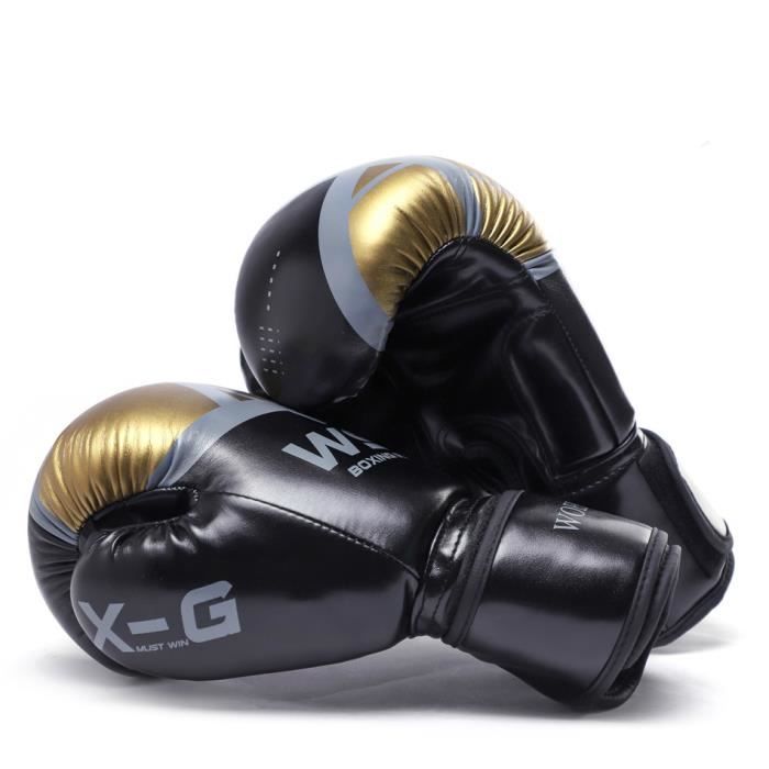 Gants De Boxe Kick pour hommes femmes PU karaté Muay Thai Guantes De Boxeo  combat adultes enfants équipement Black bh613sok47hb - Cdiscount Sport