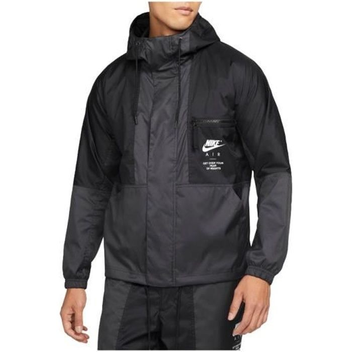 Veste Coupe-vent Nike AIR WOVEN LINED - Noir - Manches longues - Respirant  Noir - Cdiscount Sport