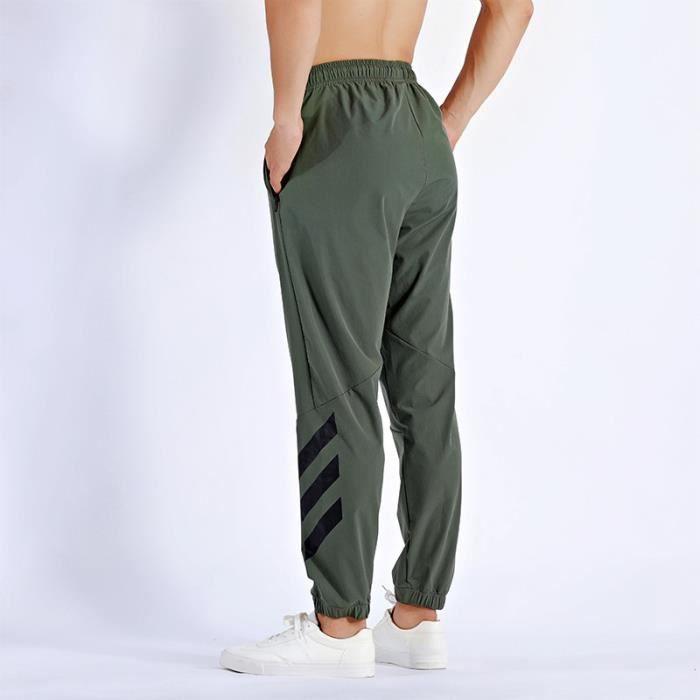 Pantalon Homme Taille élastique avec Poches zippées Respirant Jogging Printemps Eté - Gris Gris