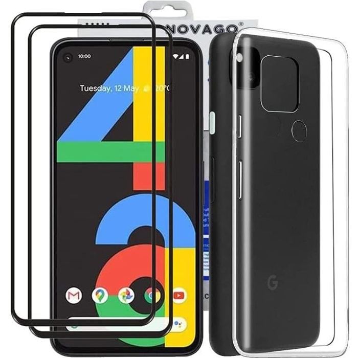 Pack Protection Transparent Pour Google Pixel 4A - Coque Silicone + Verre Trempé - Fabriqué En France