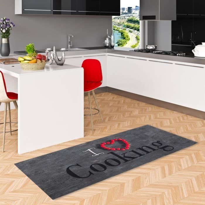 Tapis Cuisine Devant Evier Antidérapant et Lavable 90 x 350 cm Tapis Couloir Long Moderne Motifs Géométriques tapis de passage Tapis d Entree Interieur Tapis de Passage au Metre pour Salon Chambre