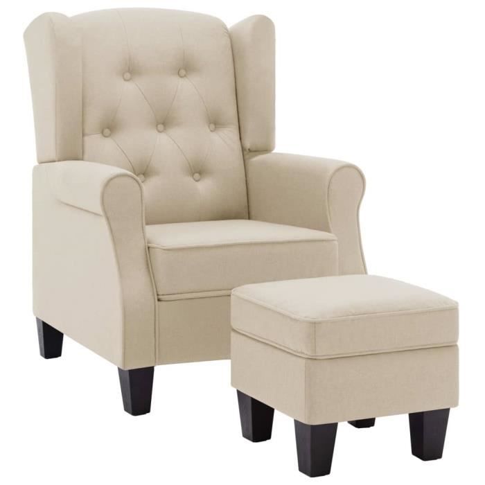 Fauteuil avec repose-pied - SALUTUYA - BD15383 - Tissu 100% polyester - Dimensions 68x78x94 cm - Confort moderne