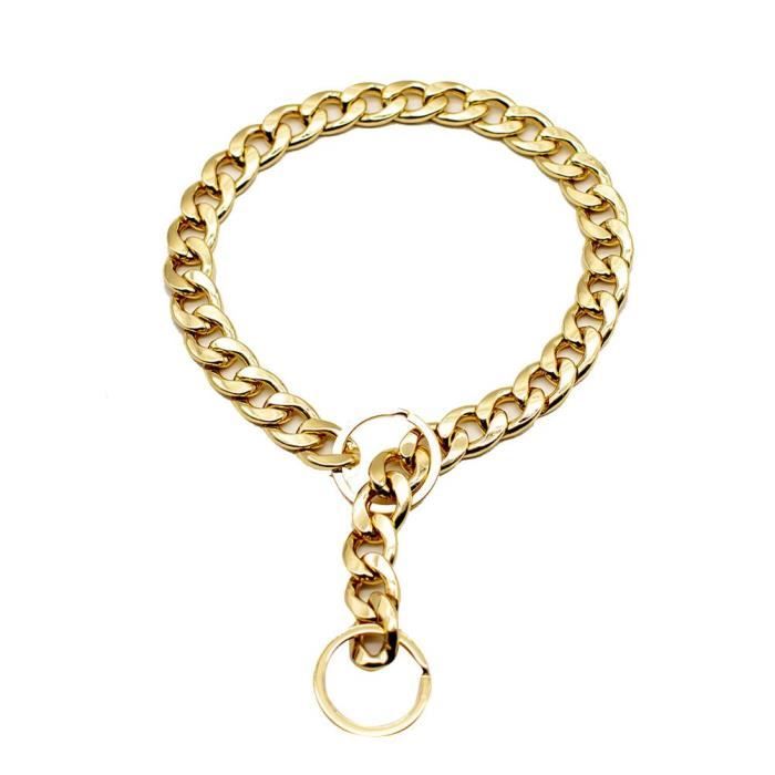 SALUTUYA accessoires de bijoux pour animaux de compagnie Chaîne pour chien, collier en métal doré pour animaux jardin protection