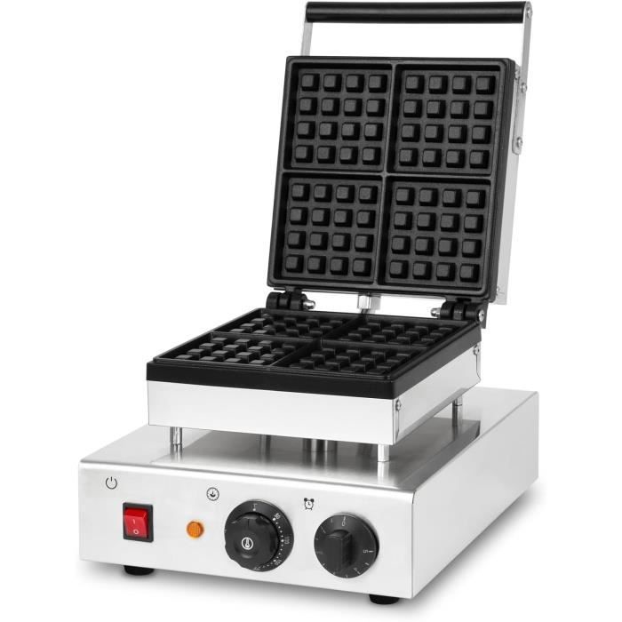 Gaufrier à épi Professionnel 4 Gaufres - Puissance 1,75 KW, Moules Profonds 30 Mm, Pour Street Food Et Cafés - 3