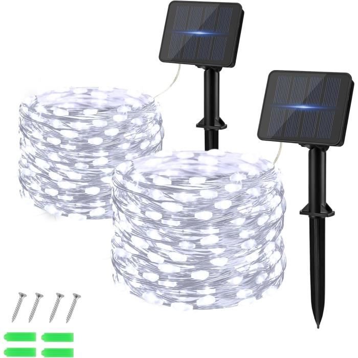 Guirlandes Solaires Extérieur 3x15M - 150 LEDs Blanc Chaud, 8 Modes, IP65 Étanche Pour Jardin & Balcon