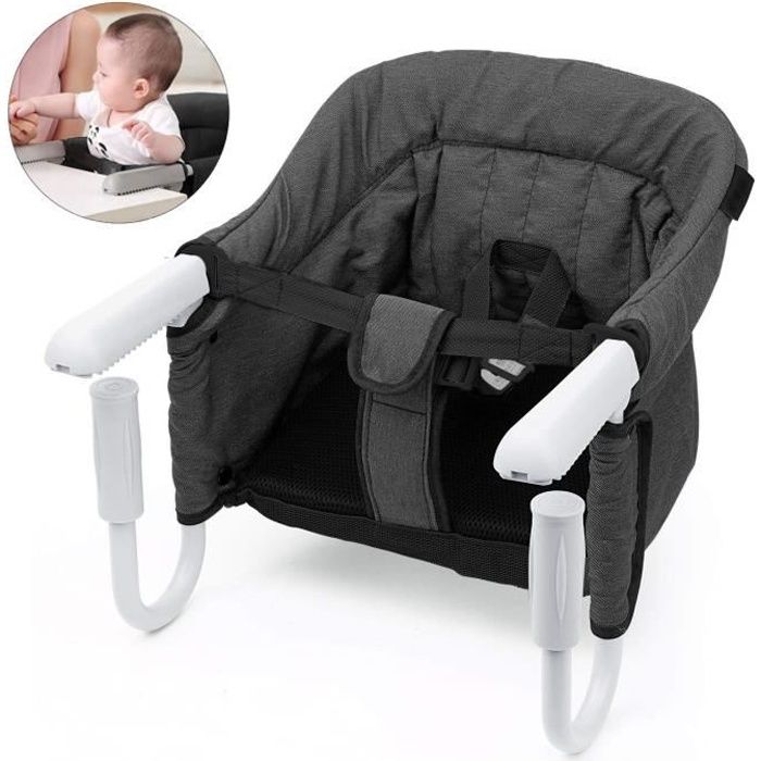 Siège de table pour enfant chaise haute pliable lavable avec sac de transport fixation rapide de chaise de table plateau jusquà 15 kg 