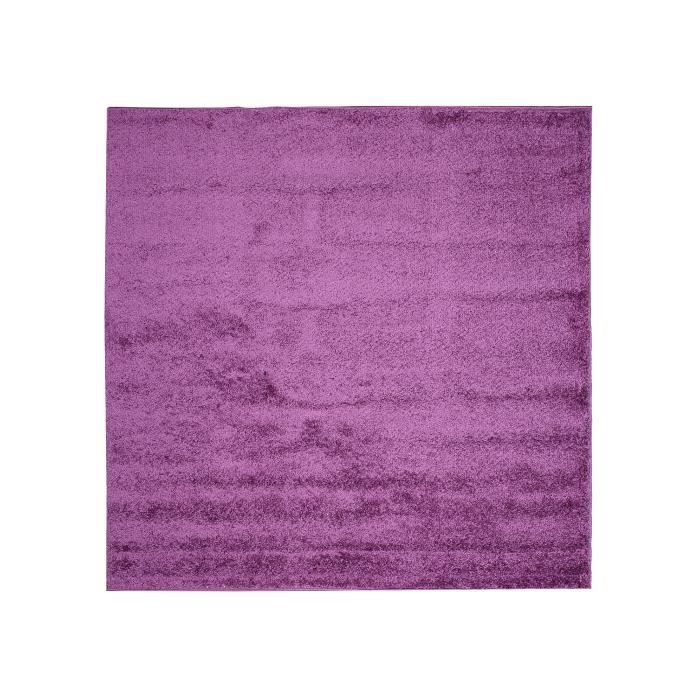Tapis Shaggy Poils Longs 150x150cm - Creme - Polypropylène - Pour Salon/Chambre