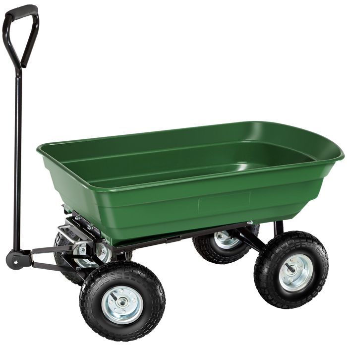 Noir Sac de Rangement Tectake 800800 Chariot de Jardin à Main Pliable Remorque Transport 4 Roues Max 80 Kg Toit Amovible Diverses Couleurs 