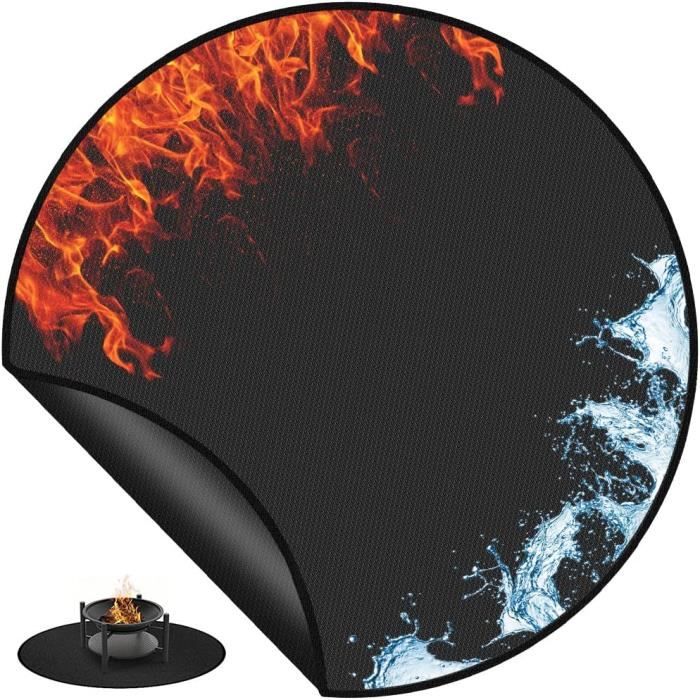 Tapis de sol pour barbecue, coussin de barbecue à gaz extérieur noir 50X36 po, tapis de barbecue