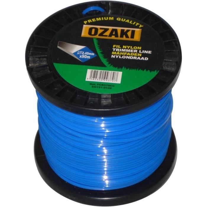 Bobine Fil Nylon Greenstar 45m - Ø3.3mm Carré Bleu | Pour Coupe-Bordures