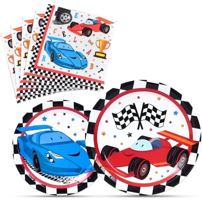 SET DE VAISSELLE JETABLE ,car banner--Ensemble de vaisselle jetable avec voitures de course à SET DE VAISSELLE JETABLE ,car banner--Ensemble de vaisselle jetable avec voitures de course à