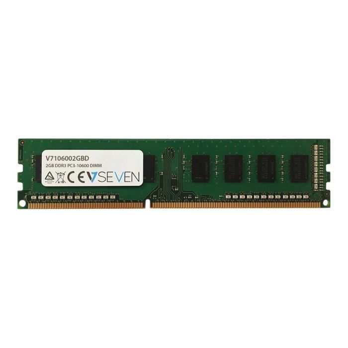 V7 Module de RAM pour Ordinateur de bureau - 2 Go - DDR3-1333/PC3-10600 DDR3 SDRAM - CL9 - Non Bufferisé