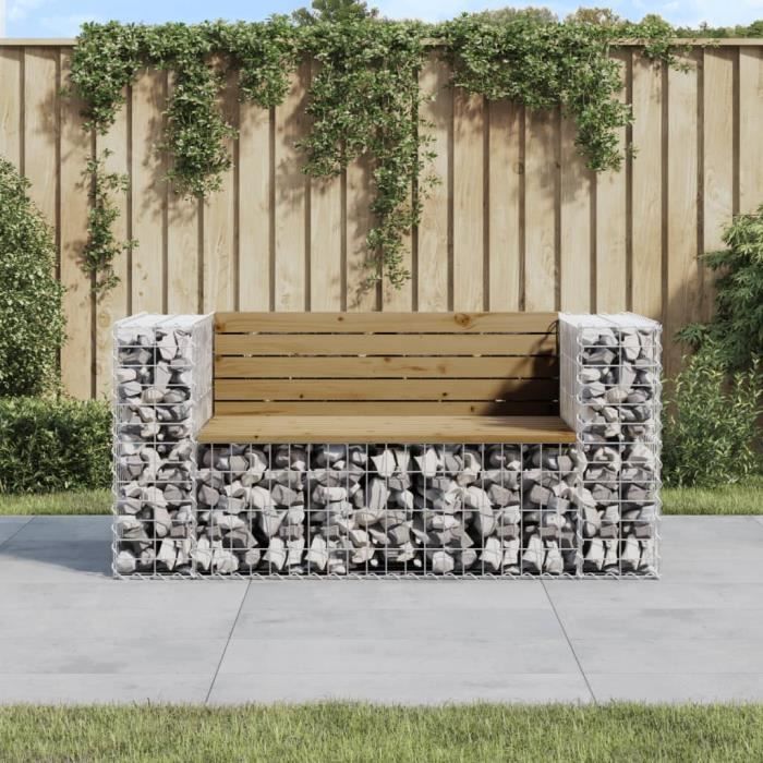 vidaXL Banc de jardin gabion 143 cm - vue 2