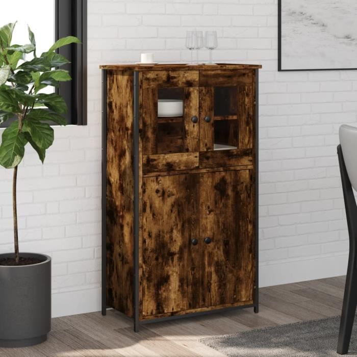 vidaXL Buffet haut chêne fumé 62x32x1065 cm bois dingénierie 834207