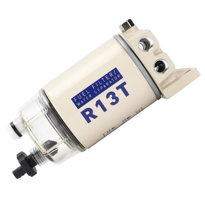 Séparateur Eau/carburant R12T Pour Hors-bord – Filtre à Vis, Bol Plastique Transparent, Vidange Automatique, 30 Gph