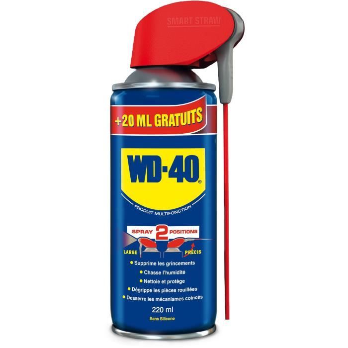 WD40 Spray double position 200 ml plus 20 ml gratuit