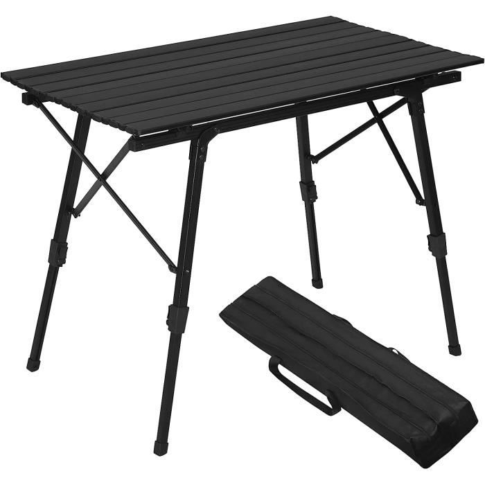 Zerone 1,2 m Table pliante Table de camping pliante réglable en aluminium léger à la résistance Portable Intérieur Extérieur SE plie en deux avec poignée de transport 