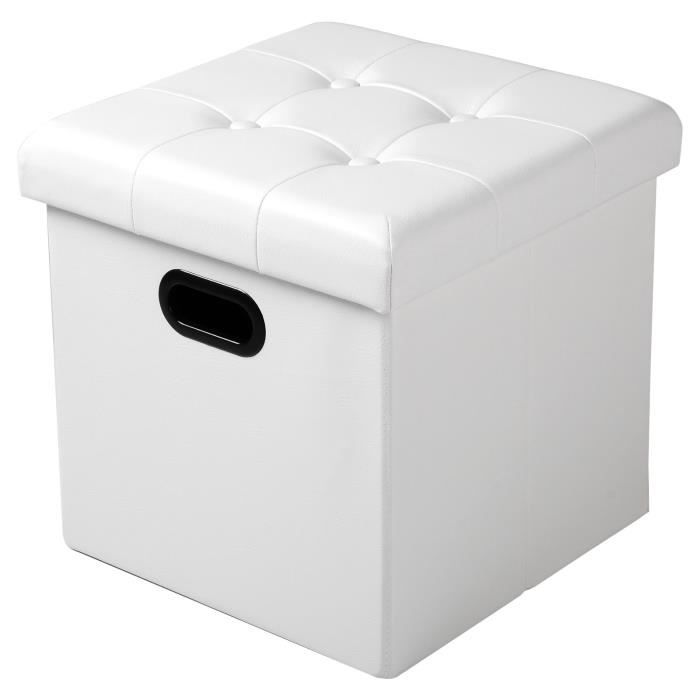 Tabouret Siège Cube Banc Boîte de rangement Coffres avec pied lin #1001 