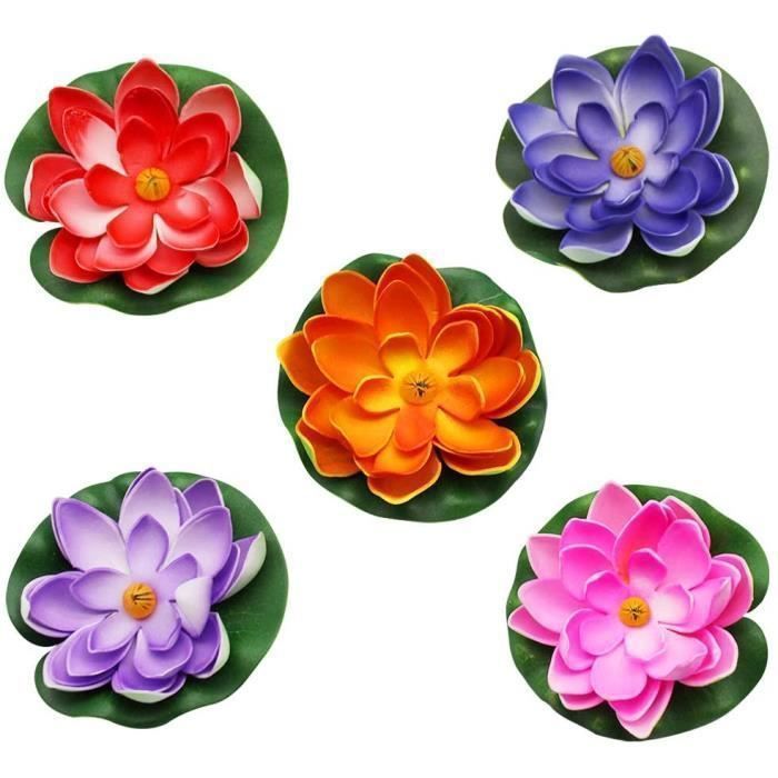 Comparer les prix de 5 Pcs nénuphars artificiels flottants pour décoration de bassins étanche Fleur de Lotus pour Mariage Aquariums Décoration