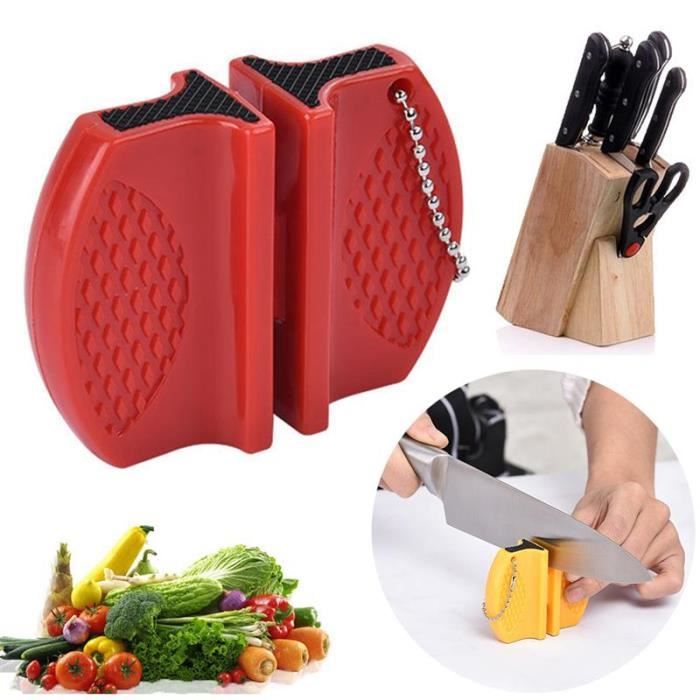 Affûteur De Couteaux En Pierre, Aiguisoir De Couteaux De Cuisine Ciseaux De Scurit Broyeur De Lames Afftage De Couteaux En Tungstne Diamant Outil Avec Ventouserouge 61810395
