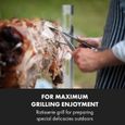 Barbecue à cochon de lait - Klarstein Sauenland Survivor - méchoui - Rotissoire - 12W  - 70kg max. - Acier inoxydable - Gris-1