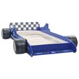 LEXLIFE Lit voiture de course Enfant en bois - 90 x 200 cm - Cadre de lit - Bleu-1