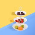 Assiette de fruits blancs à trois niveaux et support à dessert Panier de collations pour plateau de  RANGEMENT - CASIER - ETAGERE-1