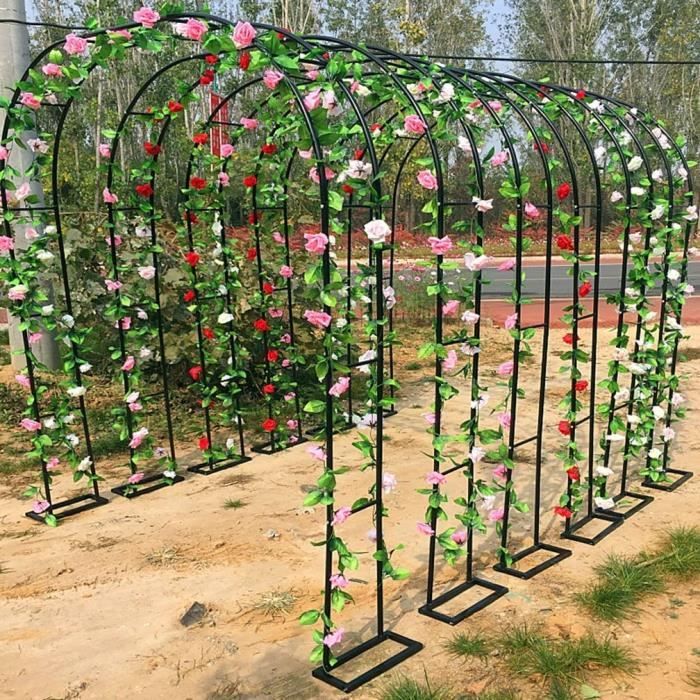 Arche De Jardin Métal 200x230cm Noire - Pergola Pour Plantes Grimpantes Et Mariage