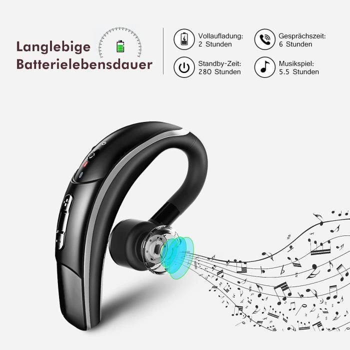 Oreillette Bluetooth sans Fil en Voiture Kit d'oreillette Bluetooth avec  Micro CVC 6.0 - 280H d'Autonomie Casque d'écoute sans[336] - Achat / Vente oreillette  bluetooth Ecouteur336 - Cdiscount
