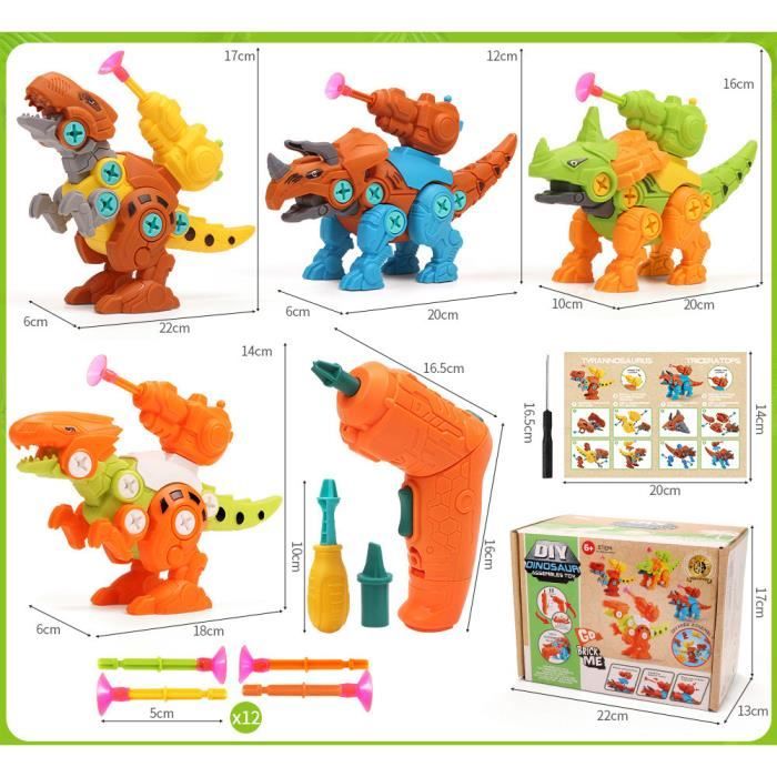 4 Dinosaures à Démonter STAY GENT – Construction DIY Avec Tournevis – Jouet STEM Dès 3 Ans