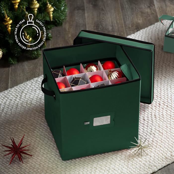 Holiday Cheer Boîte de rangement pour décorations de Noël de qualité  supérieure avec 8 plateaux – Boîte de rangement de Noël avec séparateurs  parfaits pour les décorations de vacances – Peut contenir 