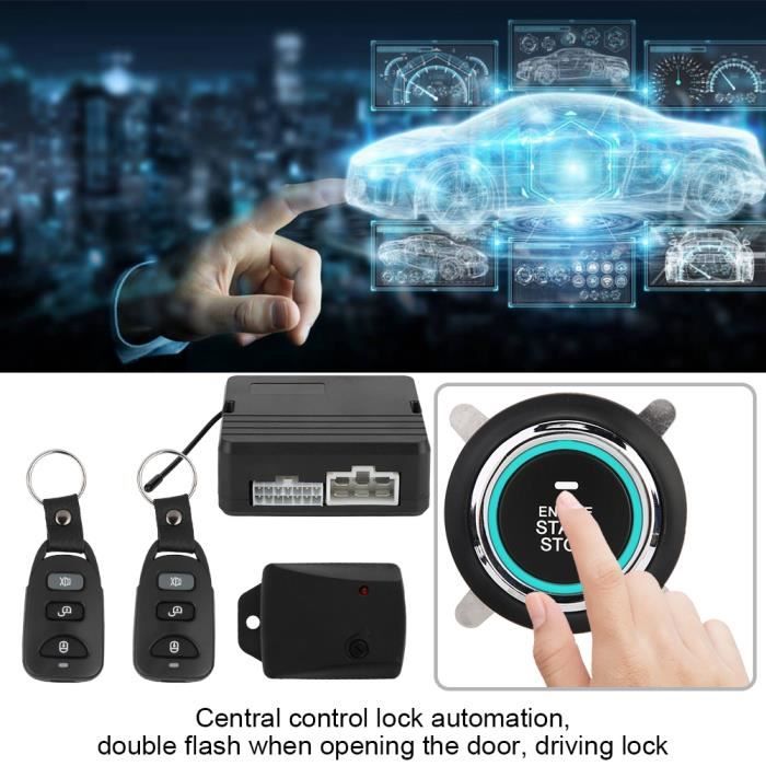 Système de sécurité automobile-avec 2 Télécommandes-Système d'auto  alarme-Alarme De Vibration De Voiture Allumage-antivol - Cdiscount Bricolage