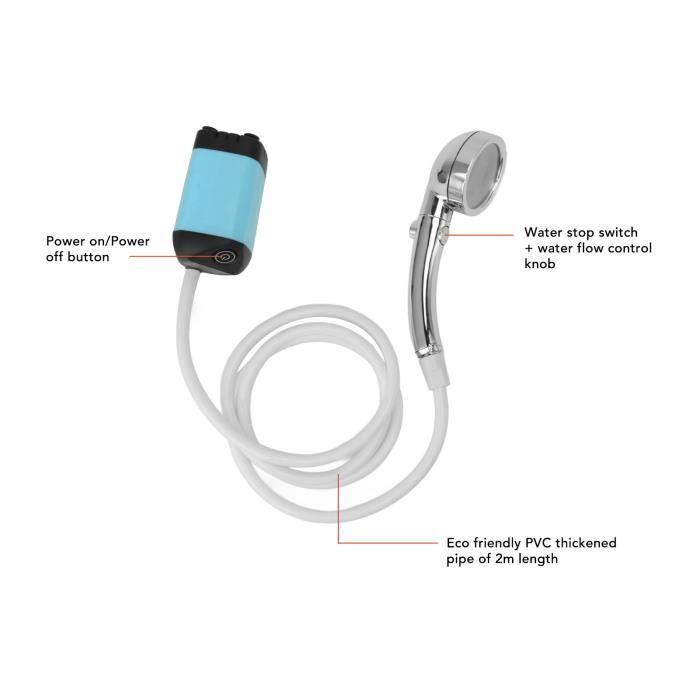 Douche Portable Rechargeable USB - Pour Camping, Randonnée, Chien, Voiture - Neuve