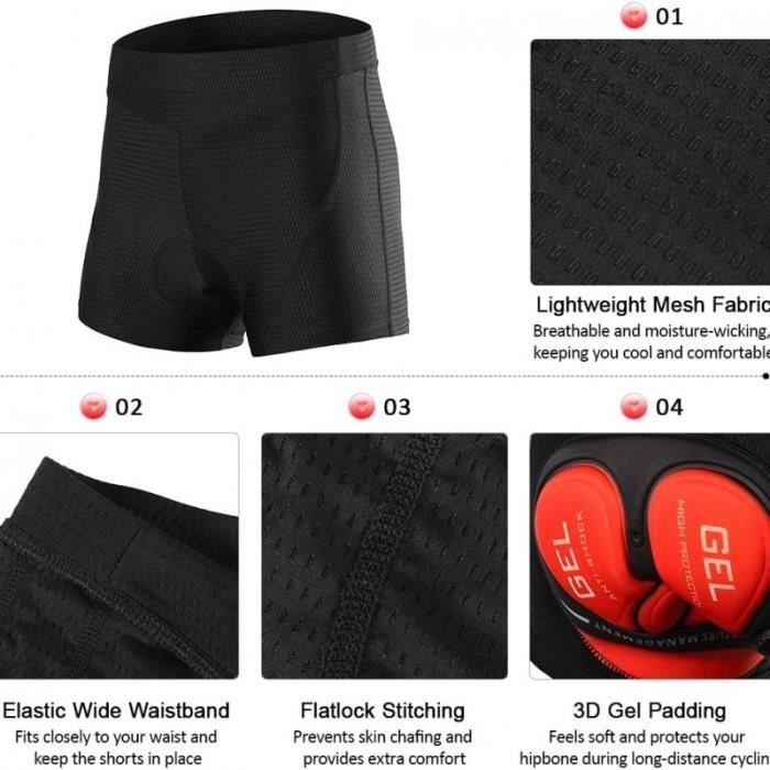 Short De Cyclisme Homme Avec Bretelles - Pad Gel Intégré | Poches Latérales | Tissu Respirant Et Élastique | Pour VTT, Route, Spinning | Couleurs Bleu, Gris, Rouge