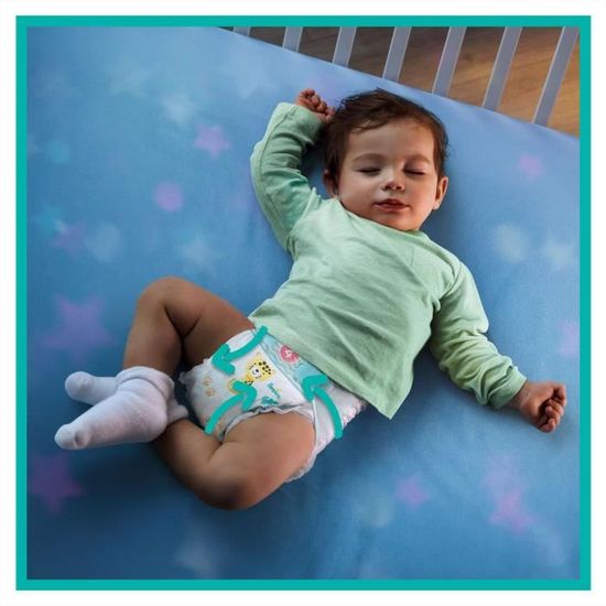 Pampers Baby-Dry Taille 4 - 106 Couches - 10-15kg - Nuit Jusqu'à 12h Sans Fuites
