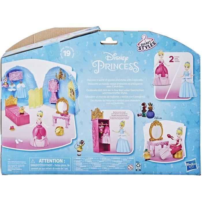 Disney Princess- Disney Princesse Cendrillons Poupée de Mode 10  Combinaisons de Tenues Jouets pour Enfants à partir de 3 Ans, F5043, Petit  : : Jeux et Jouets