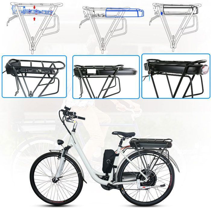 Alu porte-bagages arrière Omni-Bike Excellent pour E-Bikes pour 2 vélos