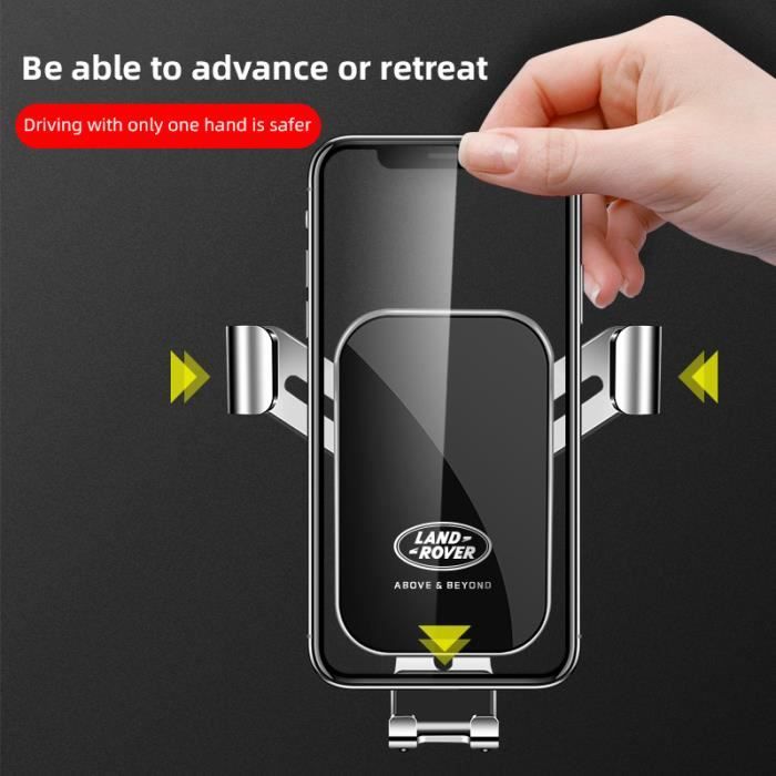 Support Téléphone Voiture Pour Range Rover Evoque 2014-2018 – Base Sur Bouton D’alarme – Réglable 360° – Pour Smartphones 4,7 à 7 Pouces