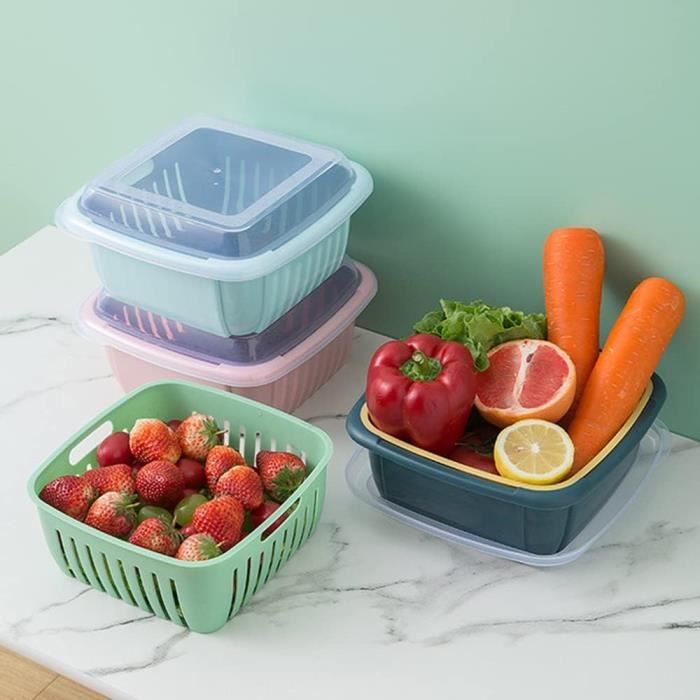 Boîte De Rangement Double Couche Pour Snacks Et Fruits - Avec Support Téléphone - Plastique Alimentaire 20x11 Cm - 5