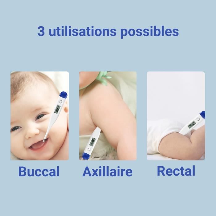 Thermomètre Medical Électronique pour la Fièvre - Daffodil HPC350 -  Thermomètre pour Bébé Enfant Adulte Ovulation - Mesure rectale buccale  axillaire