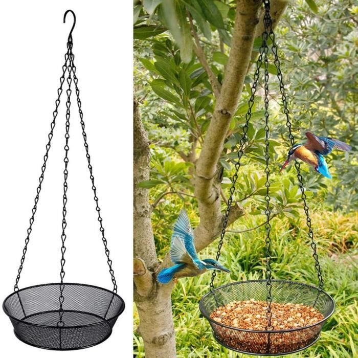 pour oiseaux Jardin extérieur Support de suspension en métal Boule de  graisse