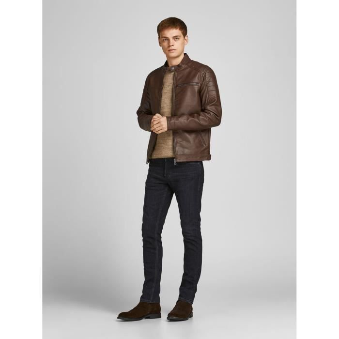 Faux leather coat men discount