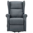 MPO Fauteuil Salon inclinable Fauteuil Relax - Fauteuil Relaxation Gris clair Tissu @762975-3